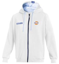 Mikina na zips SPARCO-GULF, biela